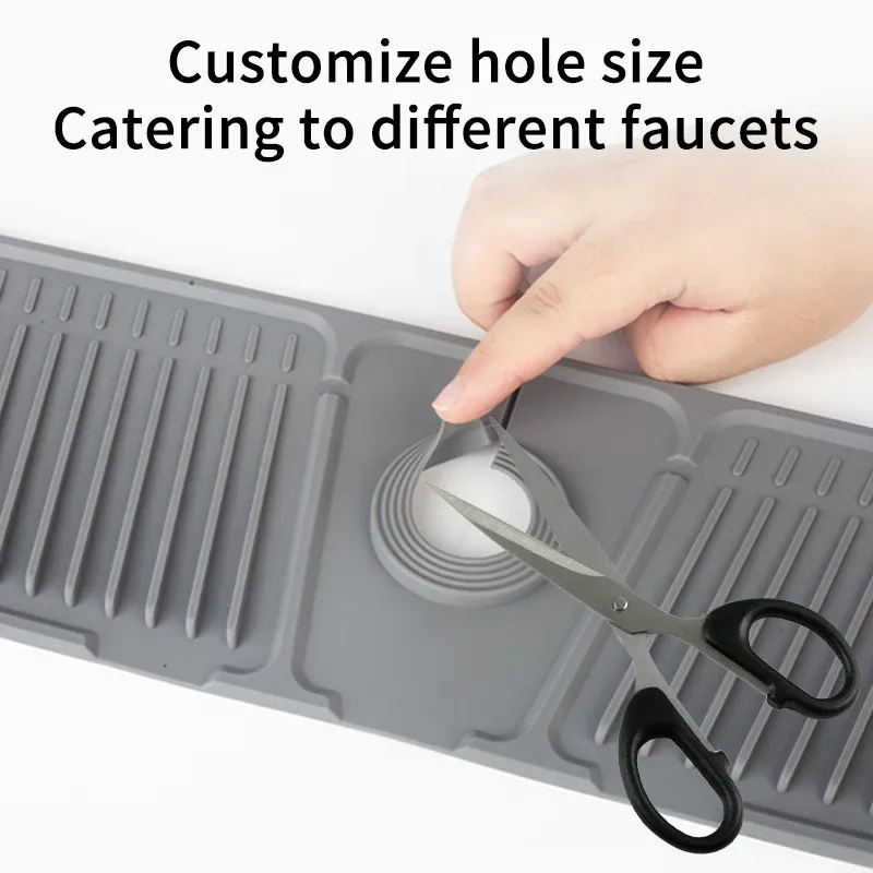 Tapis de robinet de cuisine en silicone, protège-évier anti-éclaboussures 6