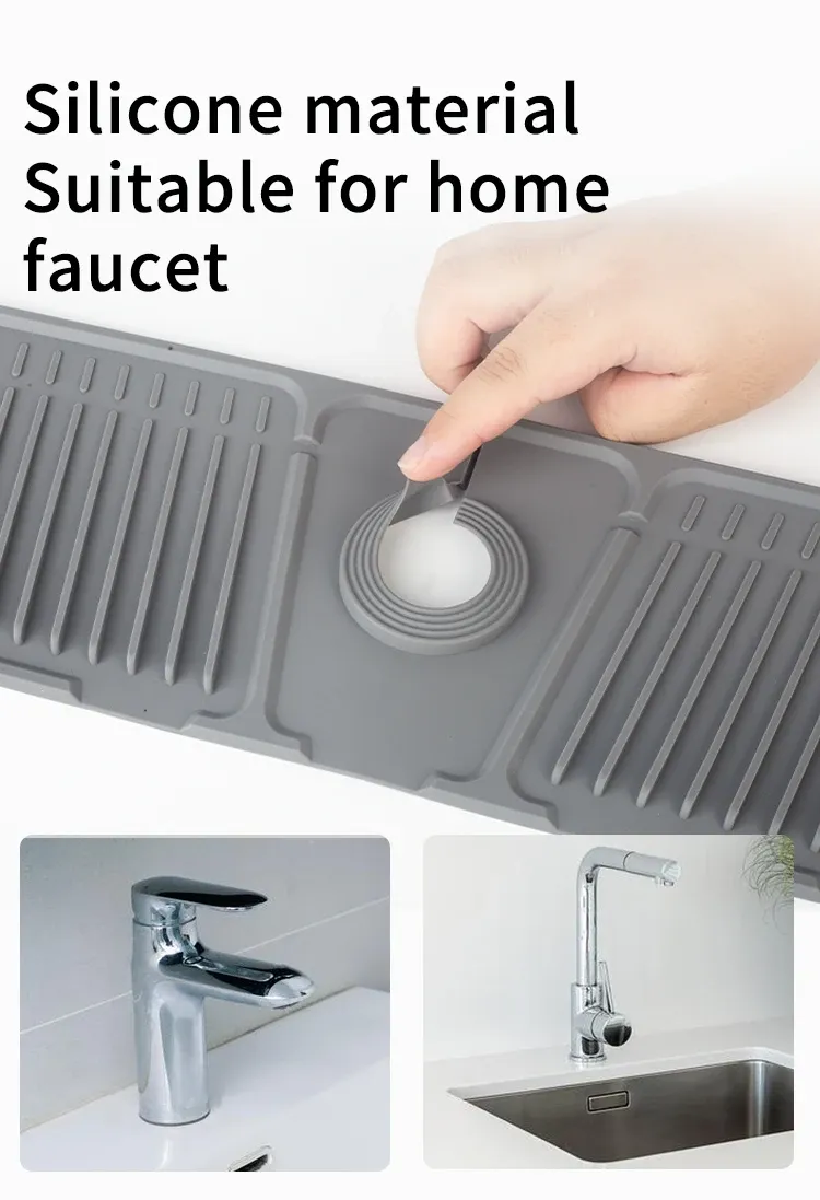 Tapis de robinet en silicone, finition