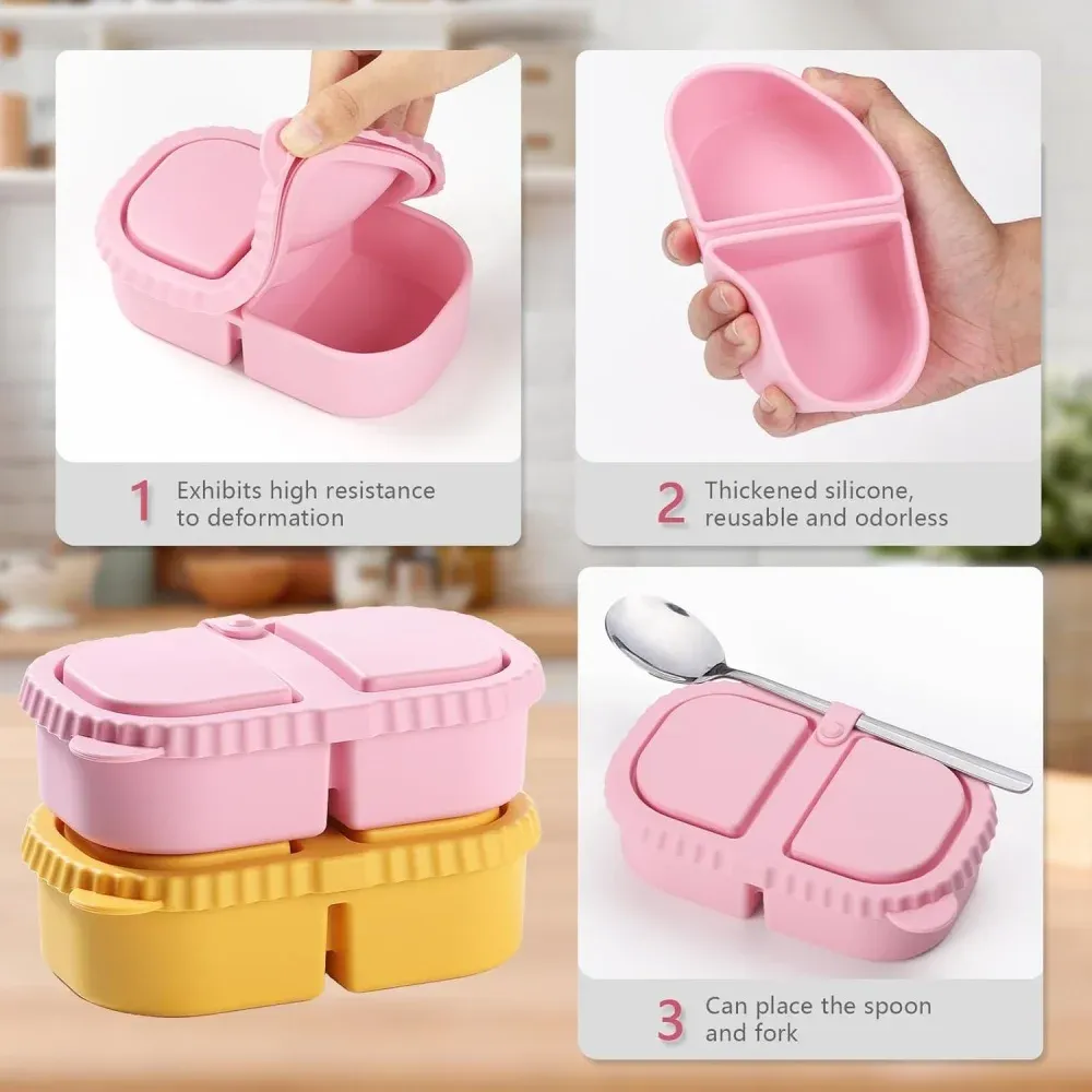 Boîte à collation en silicone, présentation des aliments