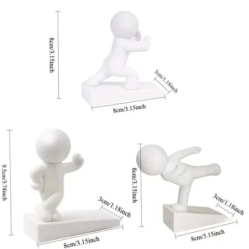 Butée de porte décorative, flexible et mobile, base antidérapante pour protéger les murs, déco d'intérieur, lot de 3 6