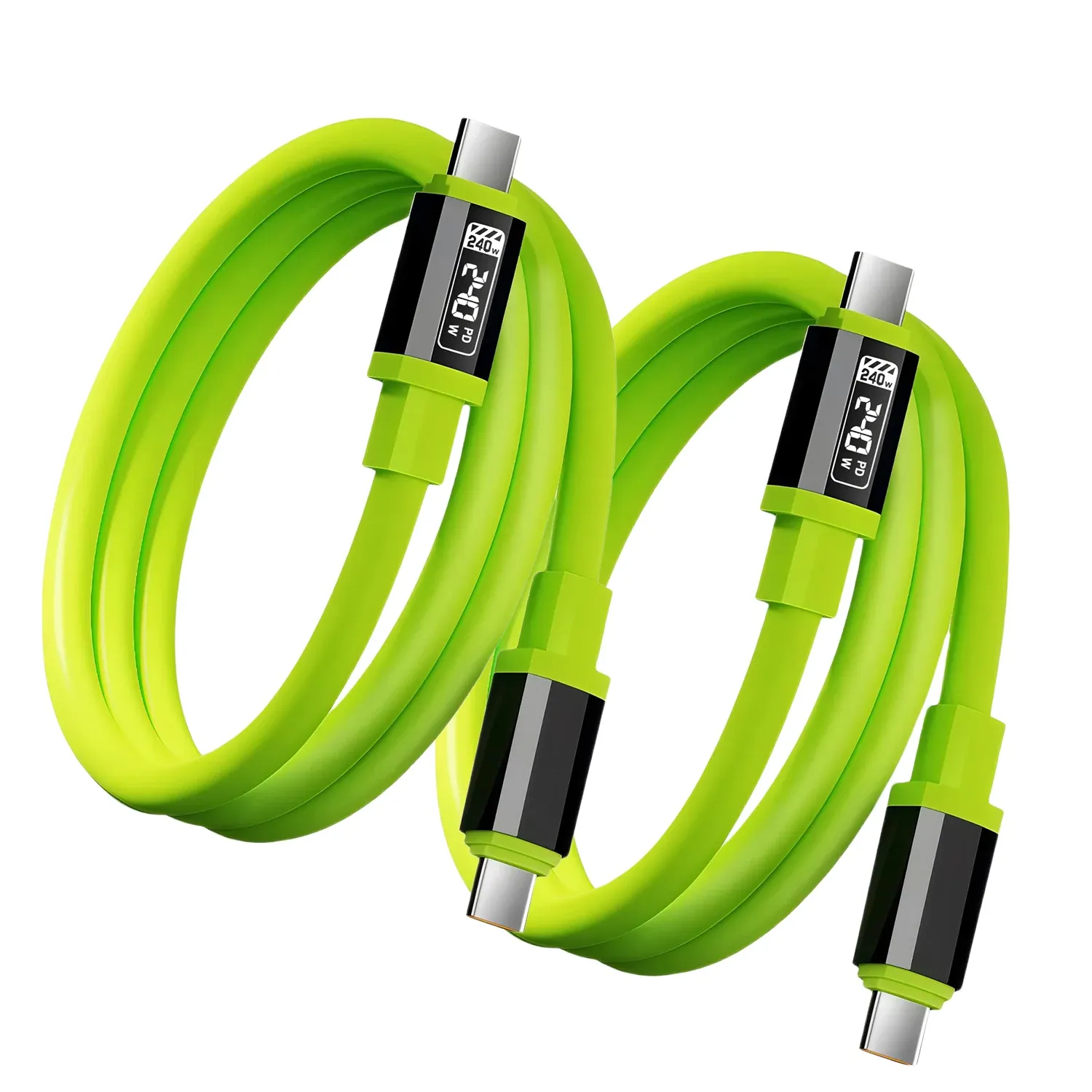 Câble de charge USB-C tressé en nylon, vue d'ensemble
