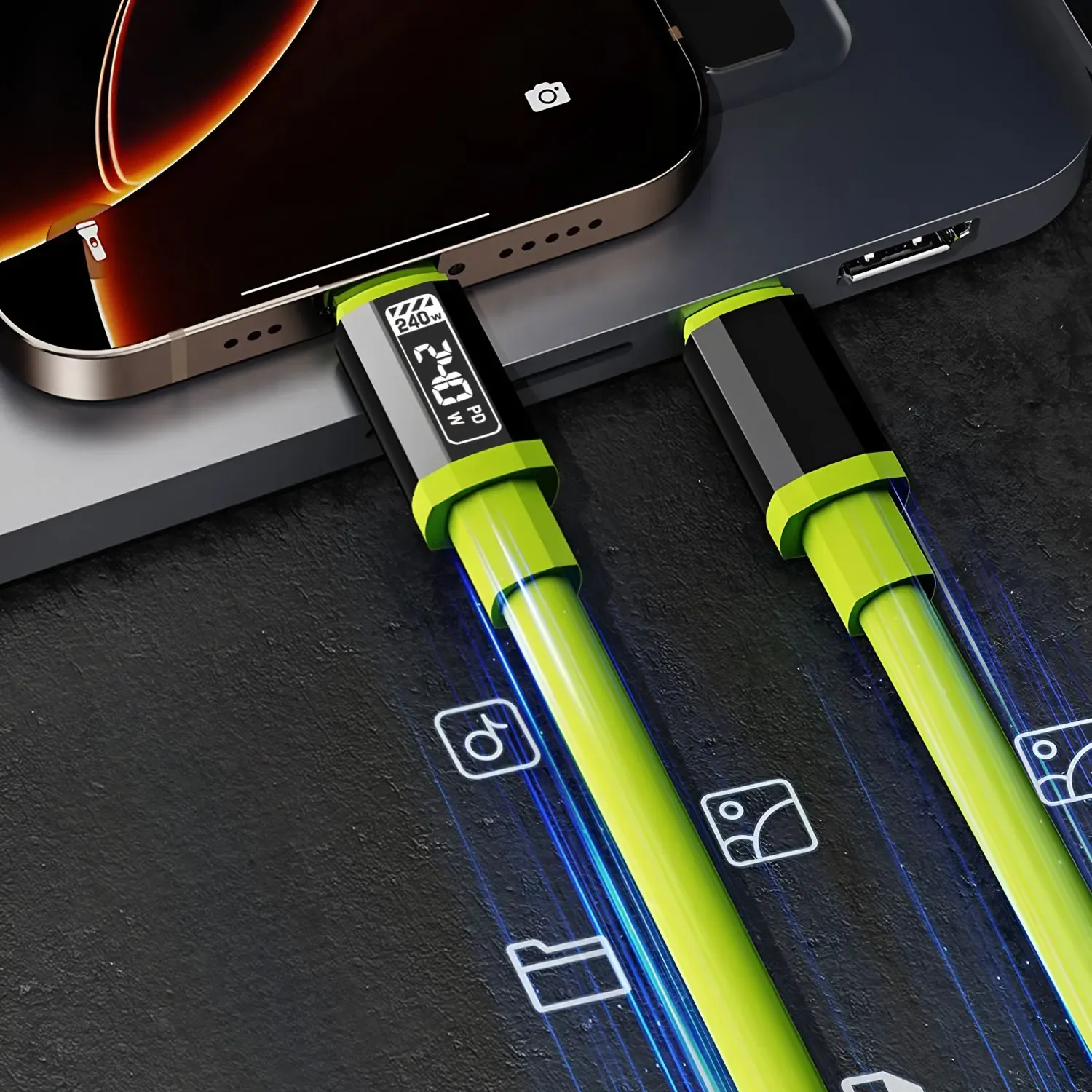 Câble USB-C dans un usage quotidien