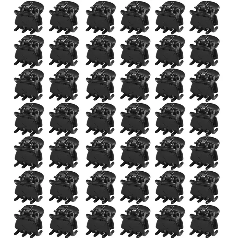 Lot de 10 à 40 mini pinces à cheveux en plastique noir pour femmes et enfants 11