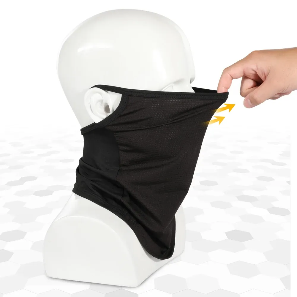 Masque en soie glacée en situation d'utilisation