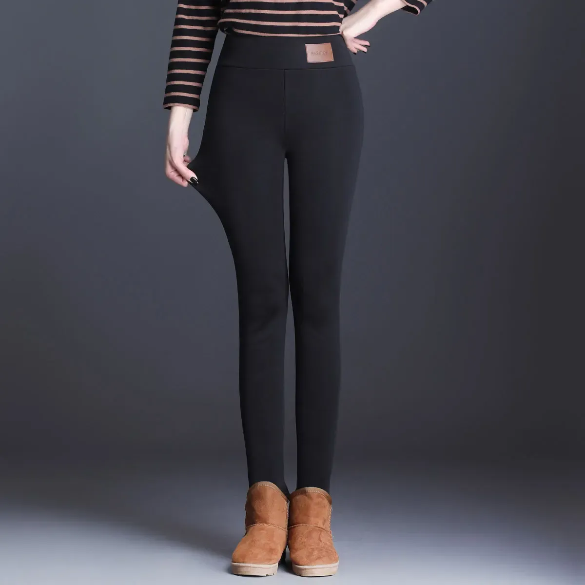 Legging taille haute sans couture doublé polaire pour femme, thermique et isolant, idéal pour l'hiver 6