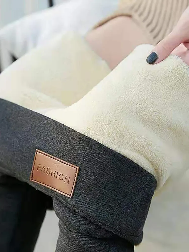 Legging taille haute sans couture doublé polaire pour femme, thermique et isolant, idéal pour l'hiver 11