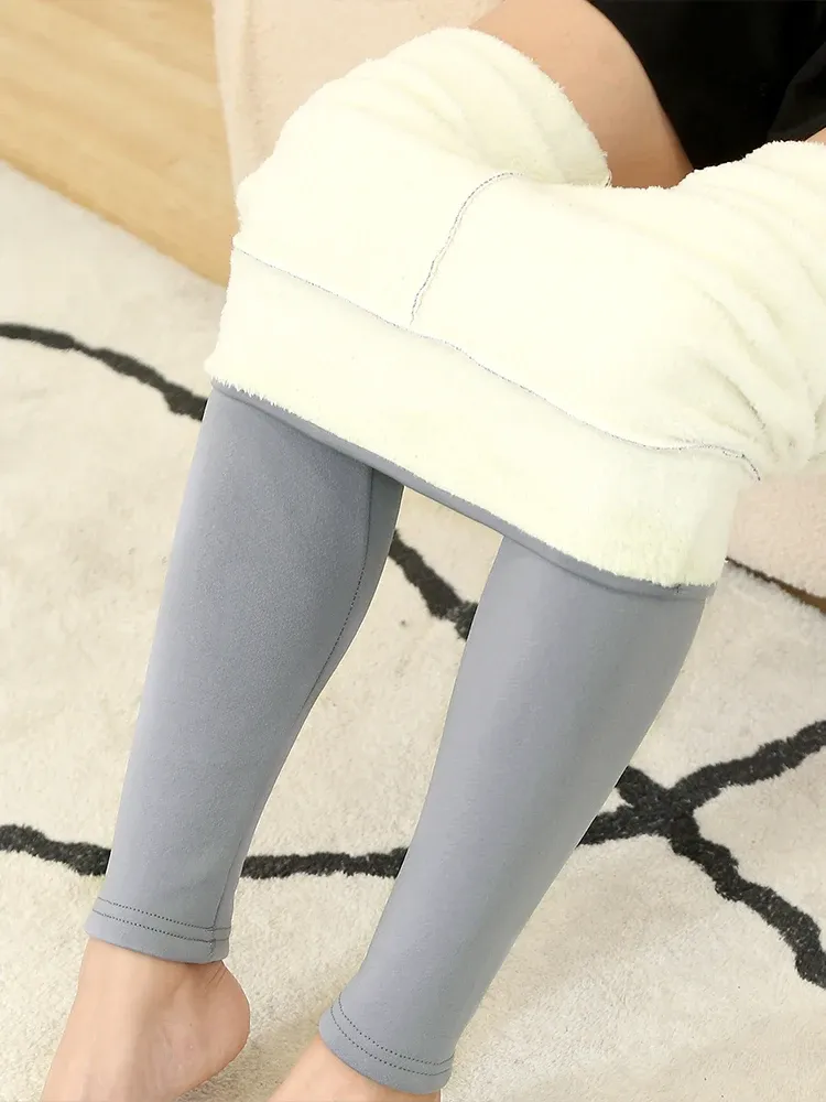 Legging taille haute sans couture doublé polaire pour femme, thermique et isolant, idéal pour l'hiver 9
