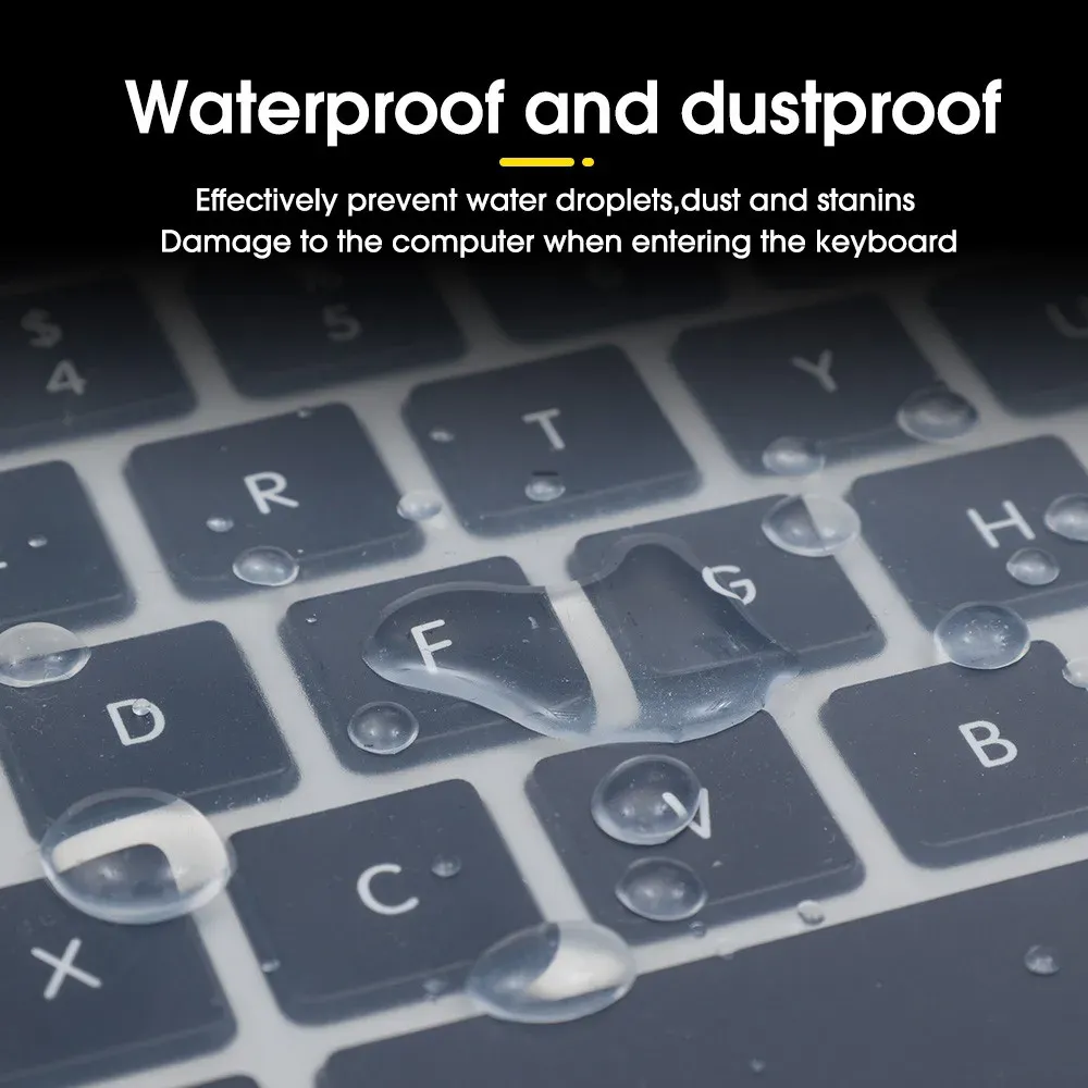 Housse de protection universelle en silicone pour clavier d'ordinateur portable 13 à 17 pouces, étanche et anti-poussière 3