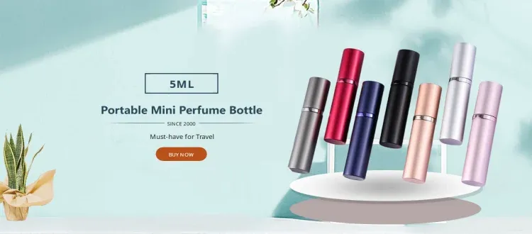 Flacon de parfum rechargeable en verre avec pompe vaporisateur