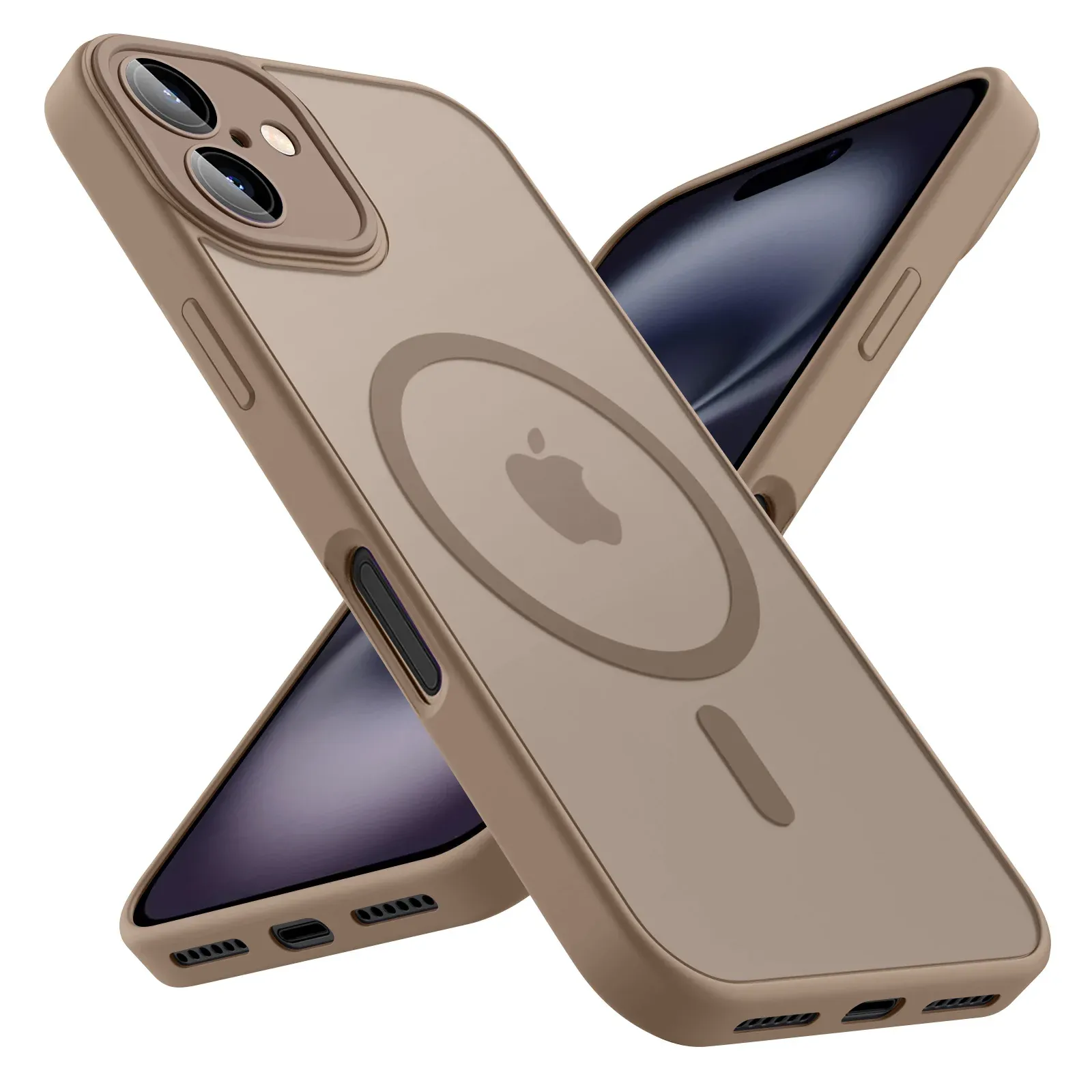 Coque de téléphone de luxe givrée, transparente et magnétique, compatible MagSafe pour iPhone 11 à 18 (Pro, Pro Max, Plus, Air) 11