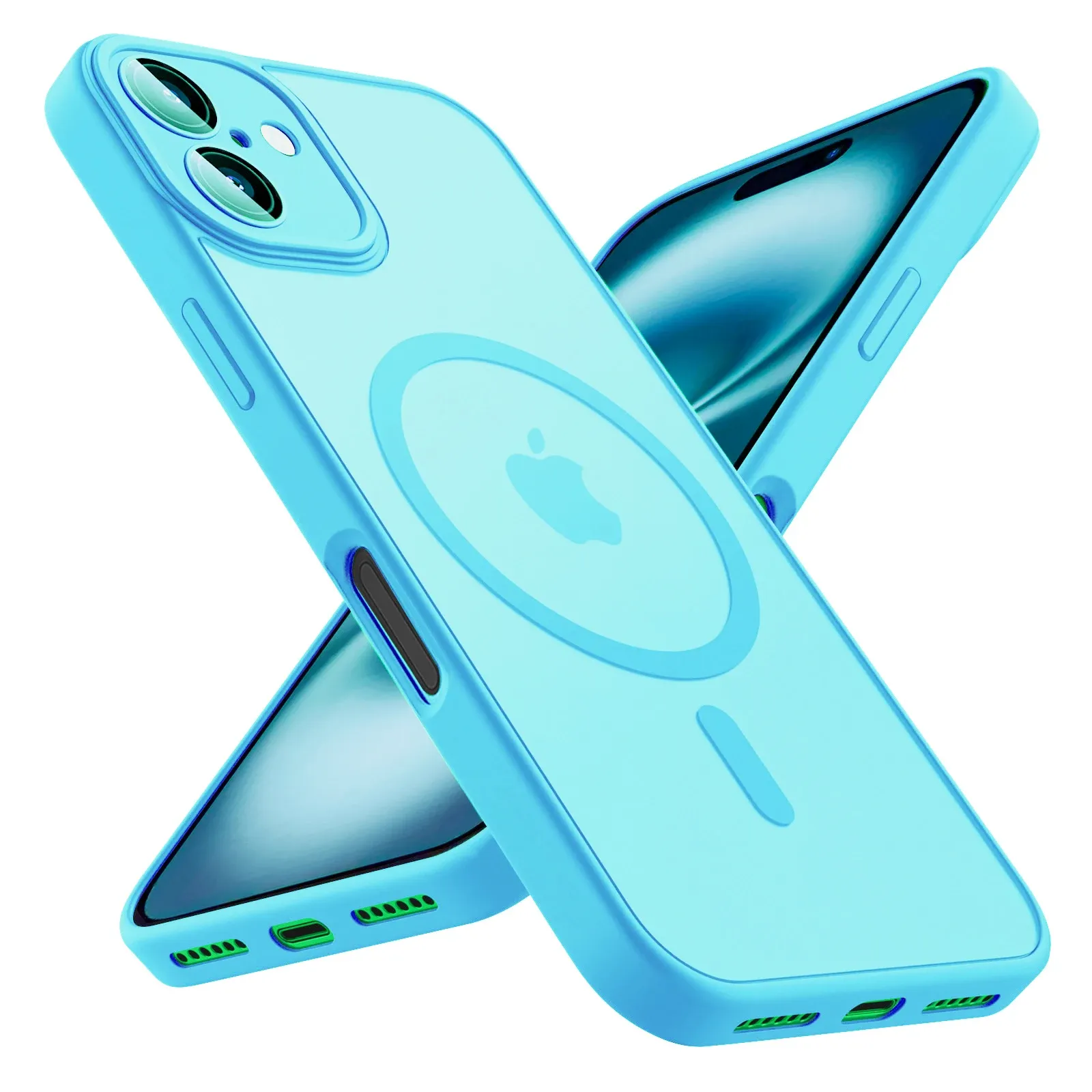 Coque de téléphone de luxe givrée, transparente et magnétique, compatible MagSafe pour iPhone 11 à 18 (Pro, Pro Max, Plus, Air) 15