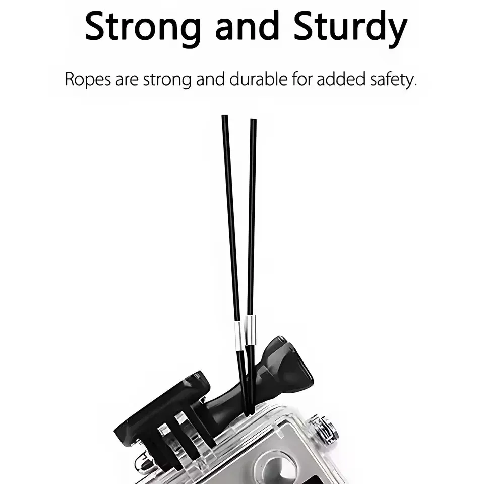 Caméra portable anti-perte avec corde de sécurité en câble d'acier inoxydable, lanière pour GoPro 13, 12, Insta360 X5, X4, X3, DJI Action 4 et Pocket 3 4