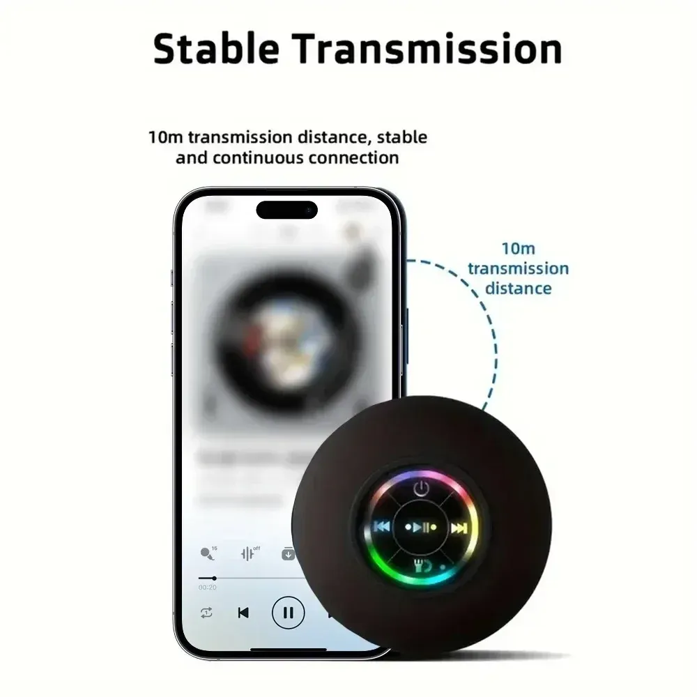 Lumière LED étanche IPX4 avec enceinte Bluetooth portable pour extérieur, fixation par grande ventouse 5