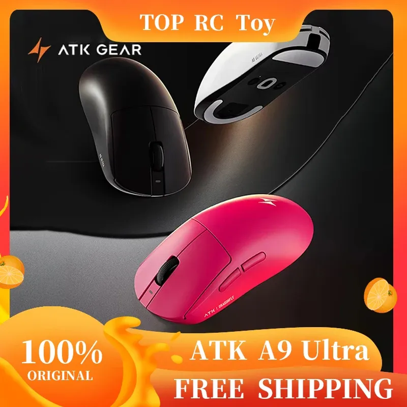 ATK A9 Souris de jeu ultra-légère sans fil tri-mode 8K, compatible A9/A9 SE/A9 Plus/A9 Pro, 53 g, idéale pour l'e-sport sur PC