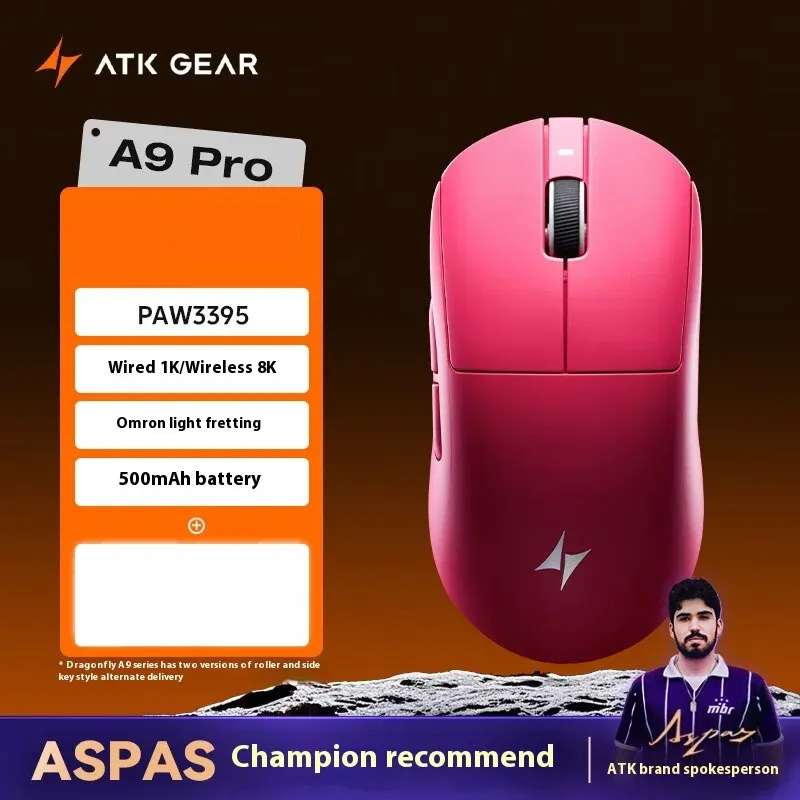 ATK A9 Souris de jeu ultra-légère sans fil tri-mode 8K, compatible A9/A9 SE/A9 Plus/A9 Pro, 53 g, idéale pour l'e-sport sur PC 34