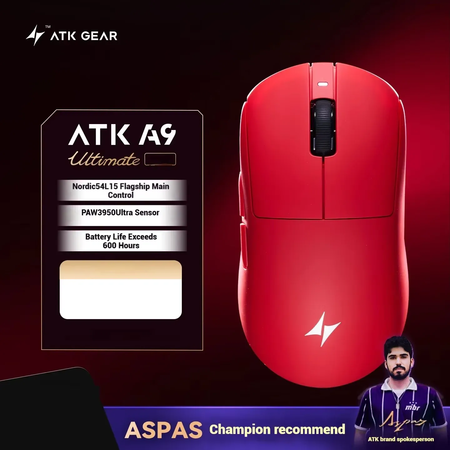 ATK A9 Souris de jeu ultra-légère sans fil tri-mode 8K, compatible A9/A9 SE/A9 Plus/A9 Pro, 53 g, idéale pour l'e-sport sur PC 21