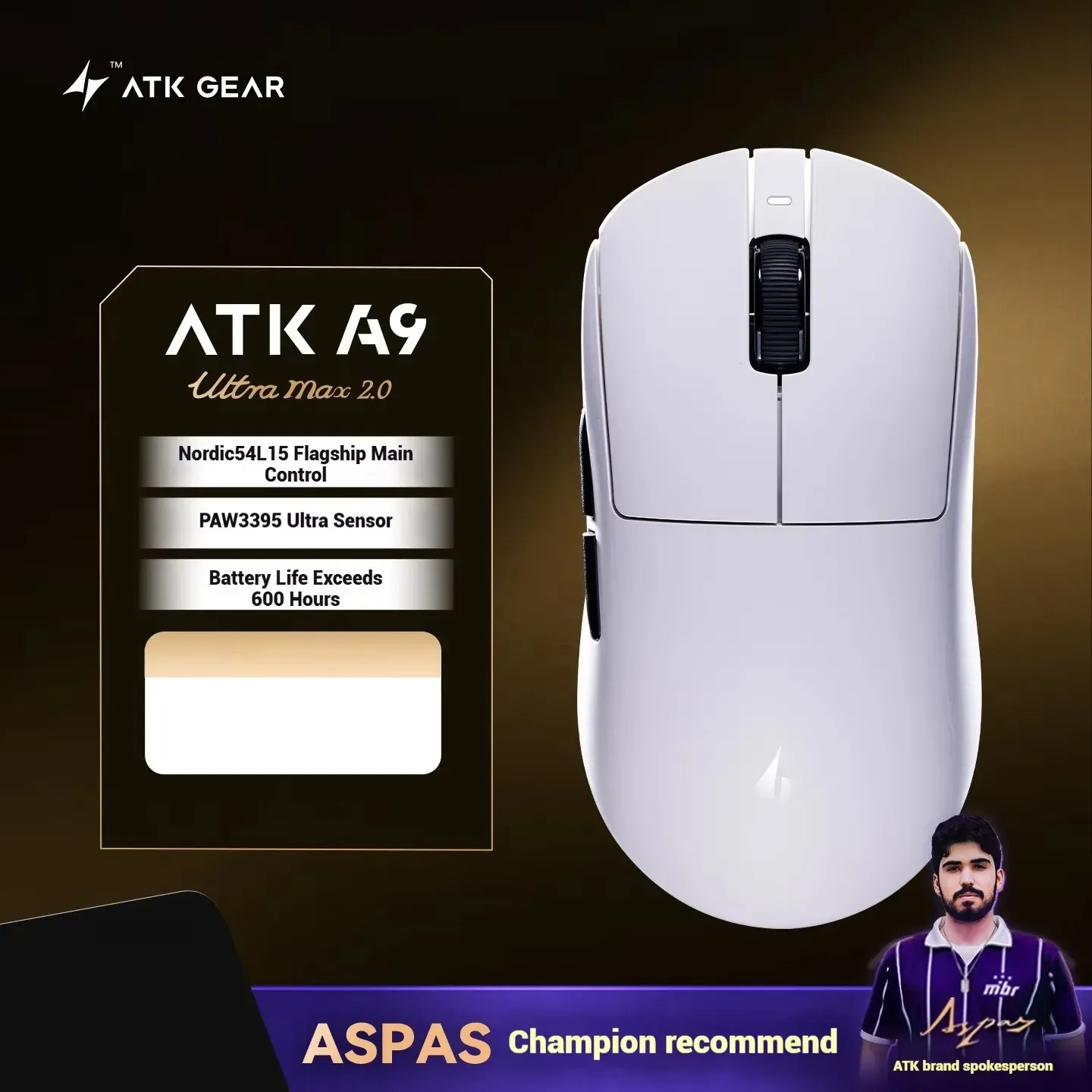 ATK A9 Souris de jeu ultra-légère sans fil tri-mode 8K, compatible A9/A9 SE/A9 Plus/A9 Pro, 53 g, idéale pour l'e-sport sur PC 26