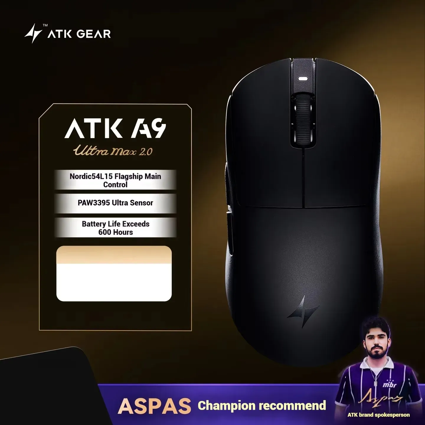 ATK A9 Souris de jeu ultra-légère sans fil tri-mode 8K, compatible A9/A9 SE/A9 Plus/A9 Pro, 53 g, idéale pour l'e-sport sur PC 25