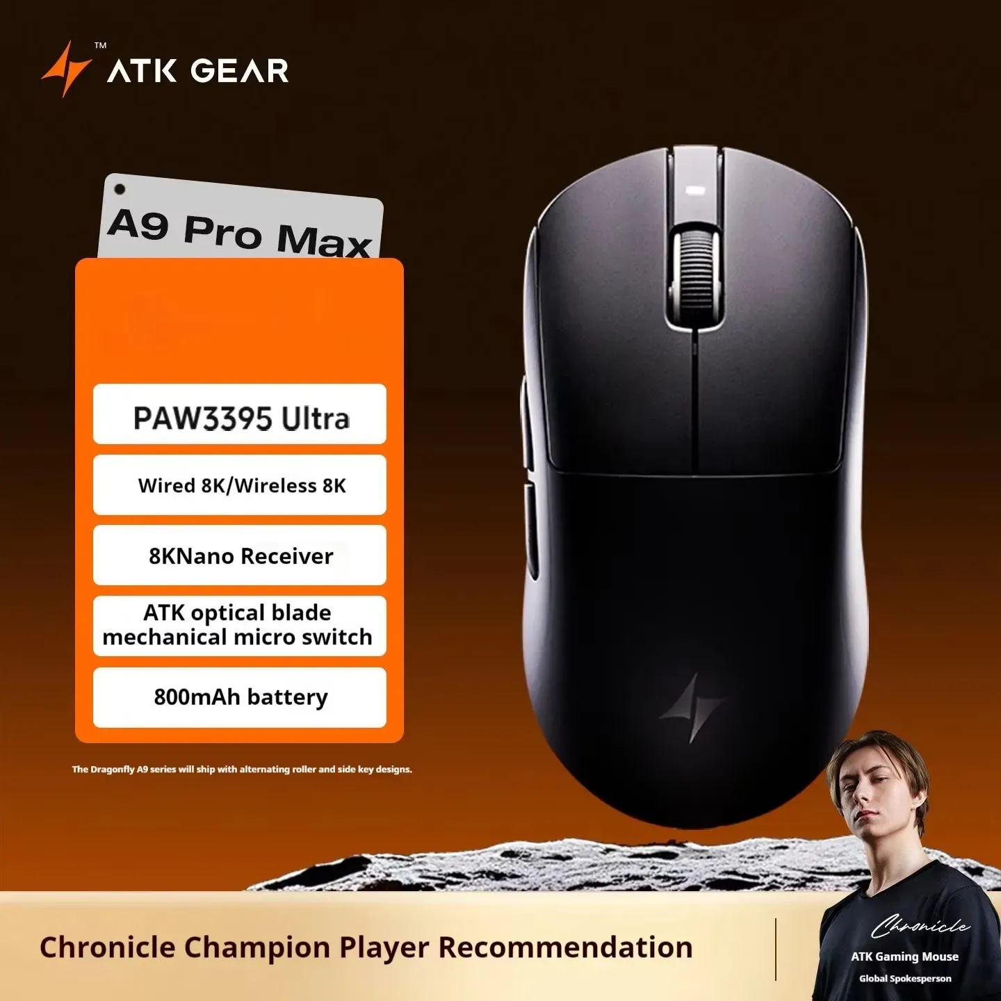 ATK A9 Souris de jeu ultra-légère sans fil tri-mode 8K, compatible A9/A9 SE/A9 Plus/A9 Pro, 53 g, idéale pour l'e-sport sur PC 11