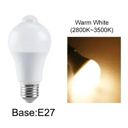 Ampoule LED à détecteur de mouvement PIR E27 / B22 – Activation automatique du crépuscule à l'aube – Usage intérieur et extérieur 8