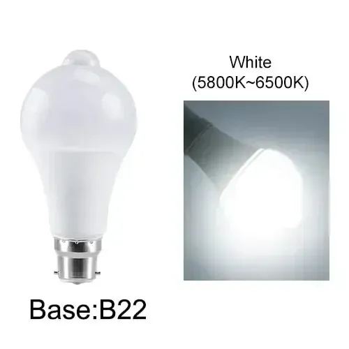 Ampoule LED à détecteur de mouvement PIR E27 / B22 – Activation automatique du crépuscule à l'aube – Usage intérieur et extérieur 7
