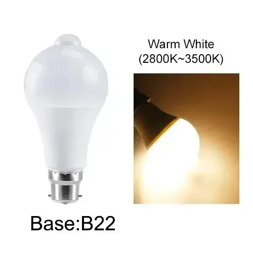 Ampoule LED à détecteur de mouvement PIR E27 / B22 – Activation automatique du crépuscule à l'aube – Usage intérieur et extérieur 10