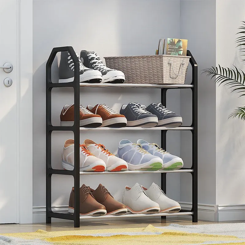 Étagère à chaussures trapézoïdale 4 niveaux, design moderne et gain de place, livrée assemblée 4