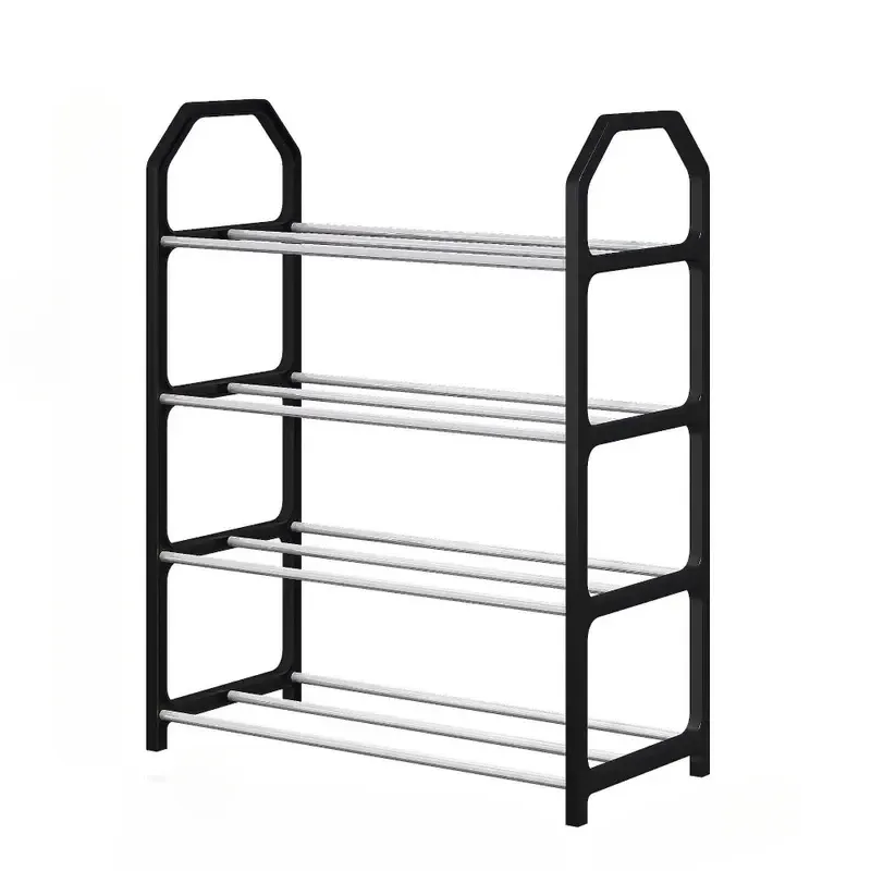 Étagère à chaussures trapézoïdale 4 niveaux, design moderne et gain de place, livrée assemblée 6