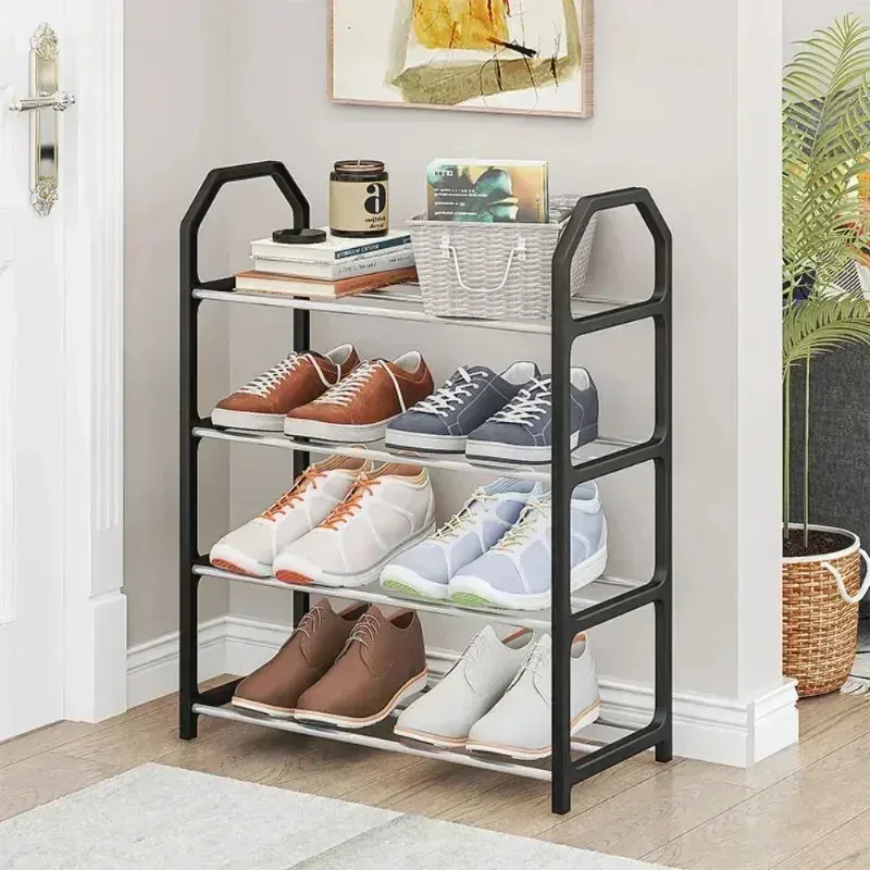 Étagère à chaussures trapézoïdale 4 niveaux, design moderne et gain de place, livrée assemblée 7