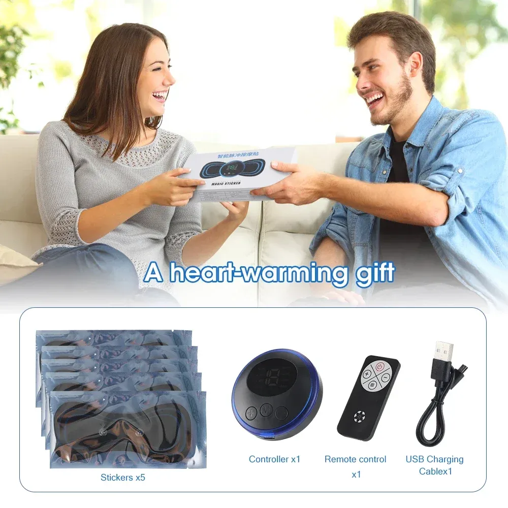 Masseur de cou électrique intelligent avec patch cervical, 8 modes et 19 niveaux d'intensité, portable pour usage domestique 6