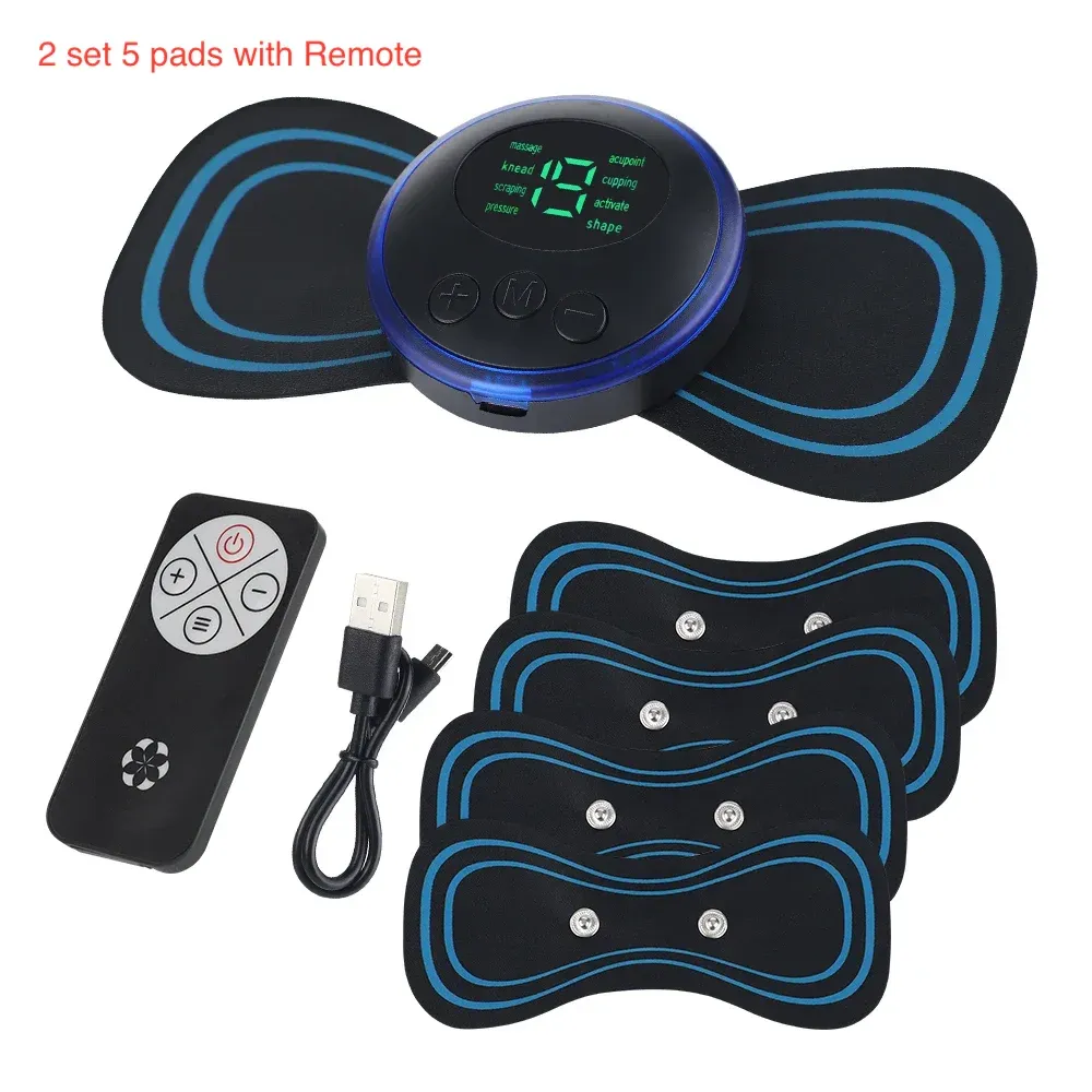 Masseur de cou électrique intelligent avec patch cervical, 8 modes et 19 niveaux d'intensité, portable pour usage domestique 8