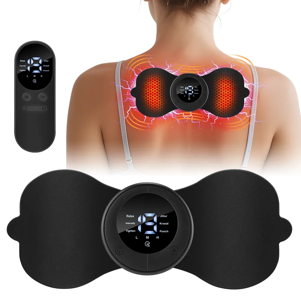 Masseur de cou électrique intelligent avec patch cervical, 8 modes et 19 niveaux d'intensité, portable pour usage domestique 7