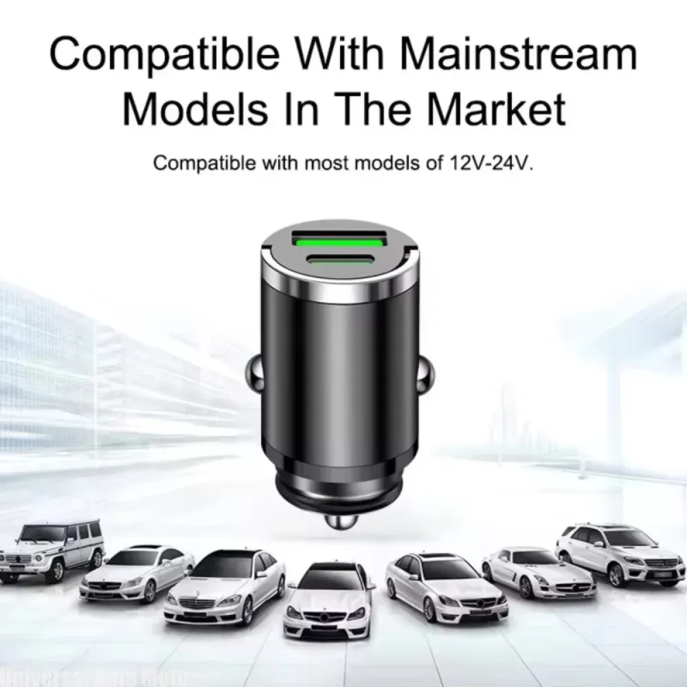 Chargeur de voiture rapide 200 W USB-C PD et QC 3.0 pour iPhone, Xiaomi, Samsung et Huawei 5