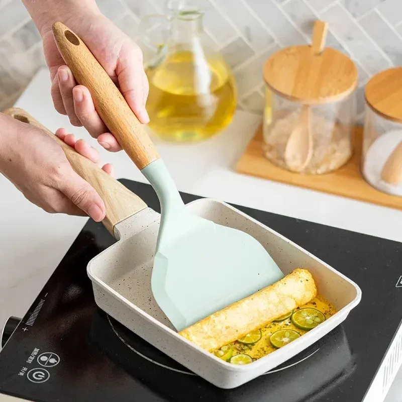 Spatule en silicone antiadhésive, grattoir et pelle à pizza de cuisine