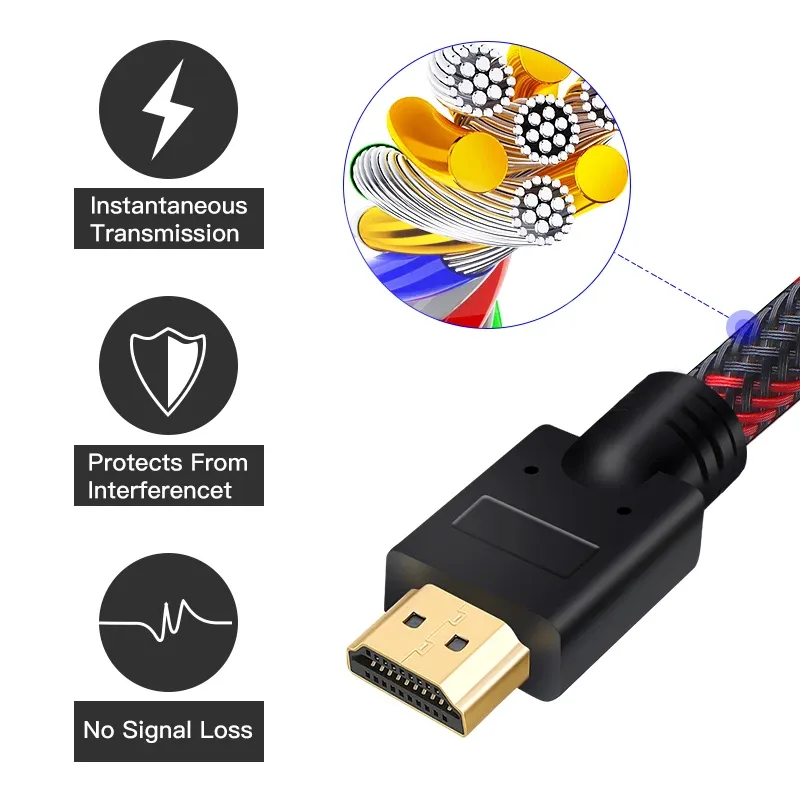 Câble HDMI 2.0 4K 60Hz Shuliancable, disponible en 1 m, 2 m, 3 m, 5 m, 10 m, 15 m et 20 m 3