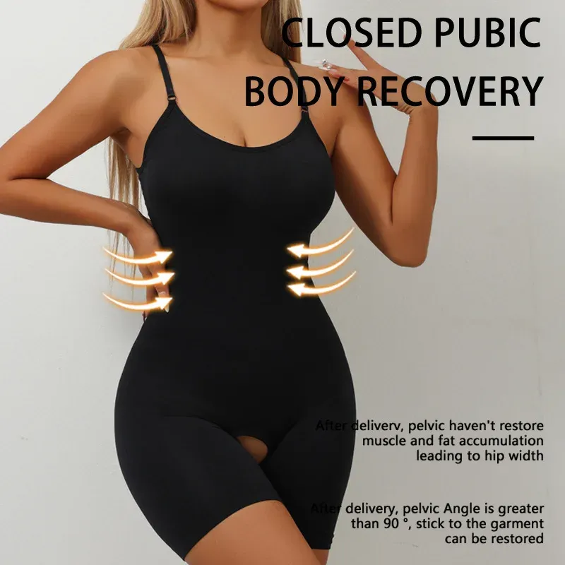 Body sculptant sans couture pour femme, gainage intégral avec effet ventre plat, entrejambe ouvert 5