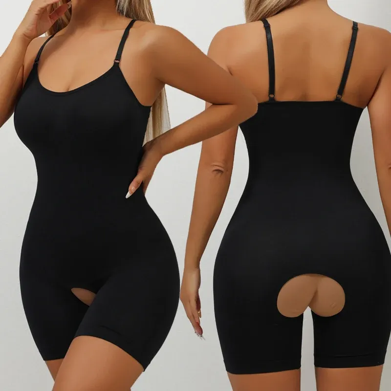 Body sculptant sans couture pour femme, gainage intégral avec effet ventre plat, entrejambe ouvert 8