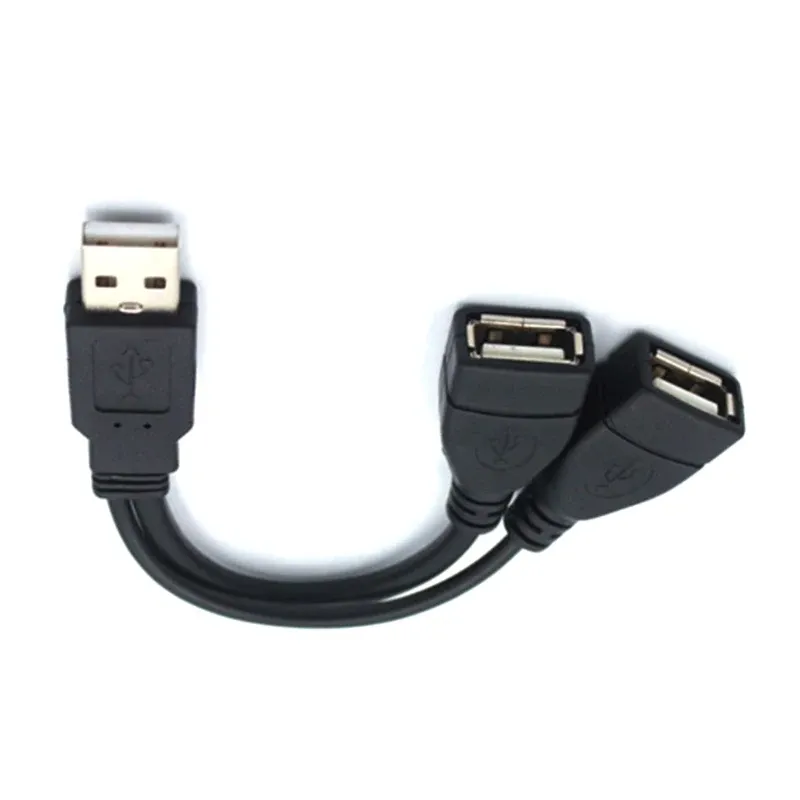 Câble répartiteur USB 2.0 en Y, 1 mâle vers 2 femelles, avec alimentation supplémentaire pour PC et voiture 2