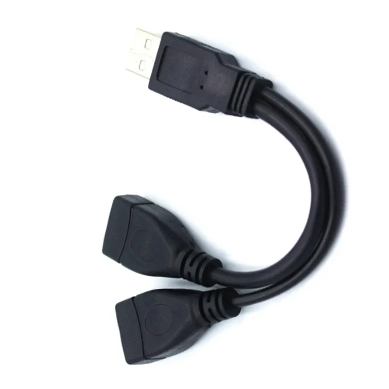 Câble répartiteur USB 2.0 en Y, 1 mâle vers 2 femelles, avec alimentation supplémentaire pour PC et voiture 5