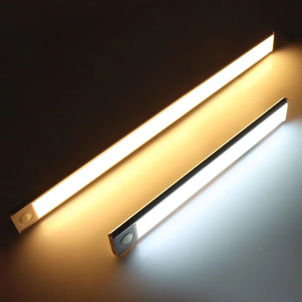 Barre lumineuse LED rechargeable par USB, batterie haute capacité, capteur de mouvement en aluminium, bande magnétique pour escaliers, placard, veilleuse 4