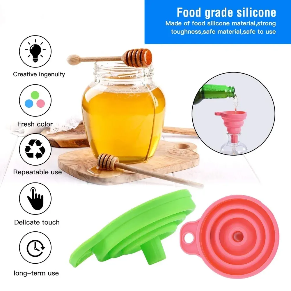 Entonnoirs pliables en silicone