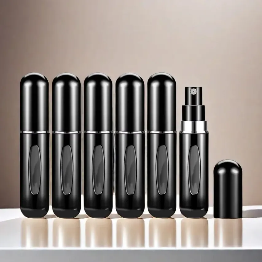 6 flacons vaporisateurs portables de voyage 5 ml, set de flacons de parfum rechargeables à remplissage par le bas et amorçage automatique 6