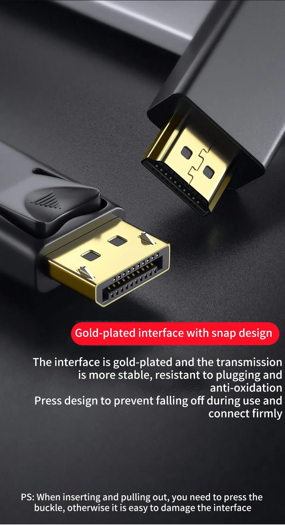 Câble adaptateur DisplayPort vers HDMI, détail 12