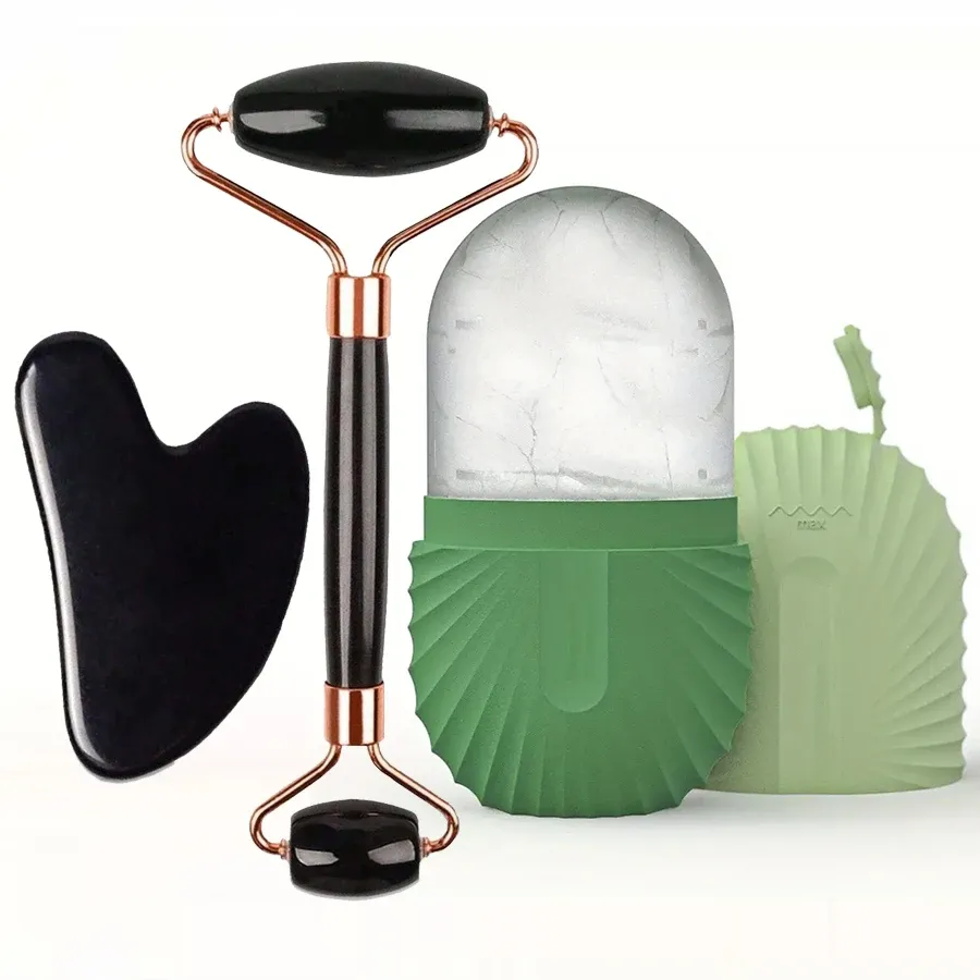 1/2/3 pièces rouleau de glace pour le visage, ensemble d'outils de soin de la peau, rouleau de massage du visage et Gua Sha pour un effet liftant 15