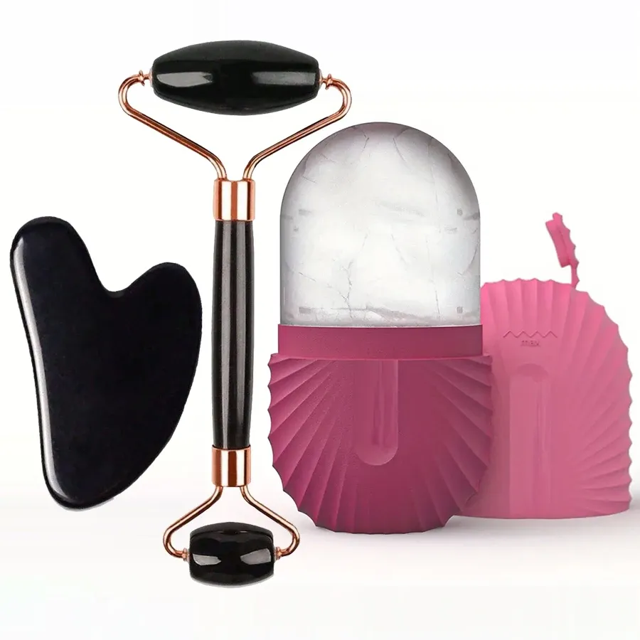 1/2/3 pièces rouleau de glace pour le visage, ensemble d'outils de soin de la peau, rouleau de massage du visage et Gua Sha pour un effet liftant 17