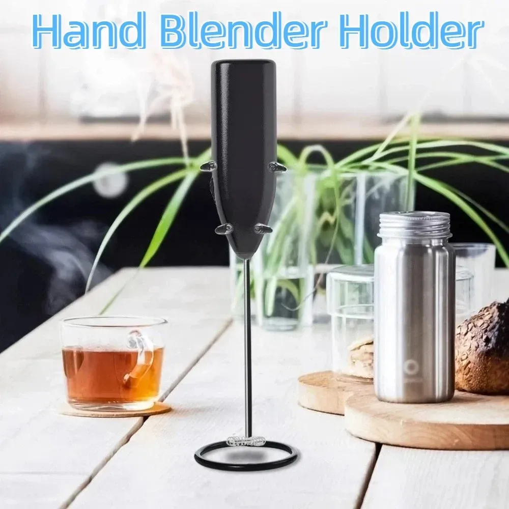 Support multifonction pour ustensiles de cuisine pour mousseur à lait, support robuste en fer pour mixeur plongeant, organisateur universel pour fouet, barista 3