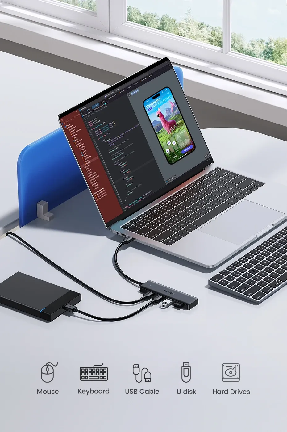 Quatre ports USB fonctionnant simultanément