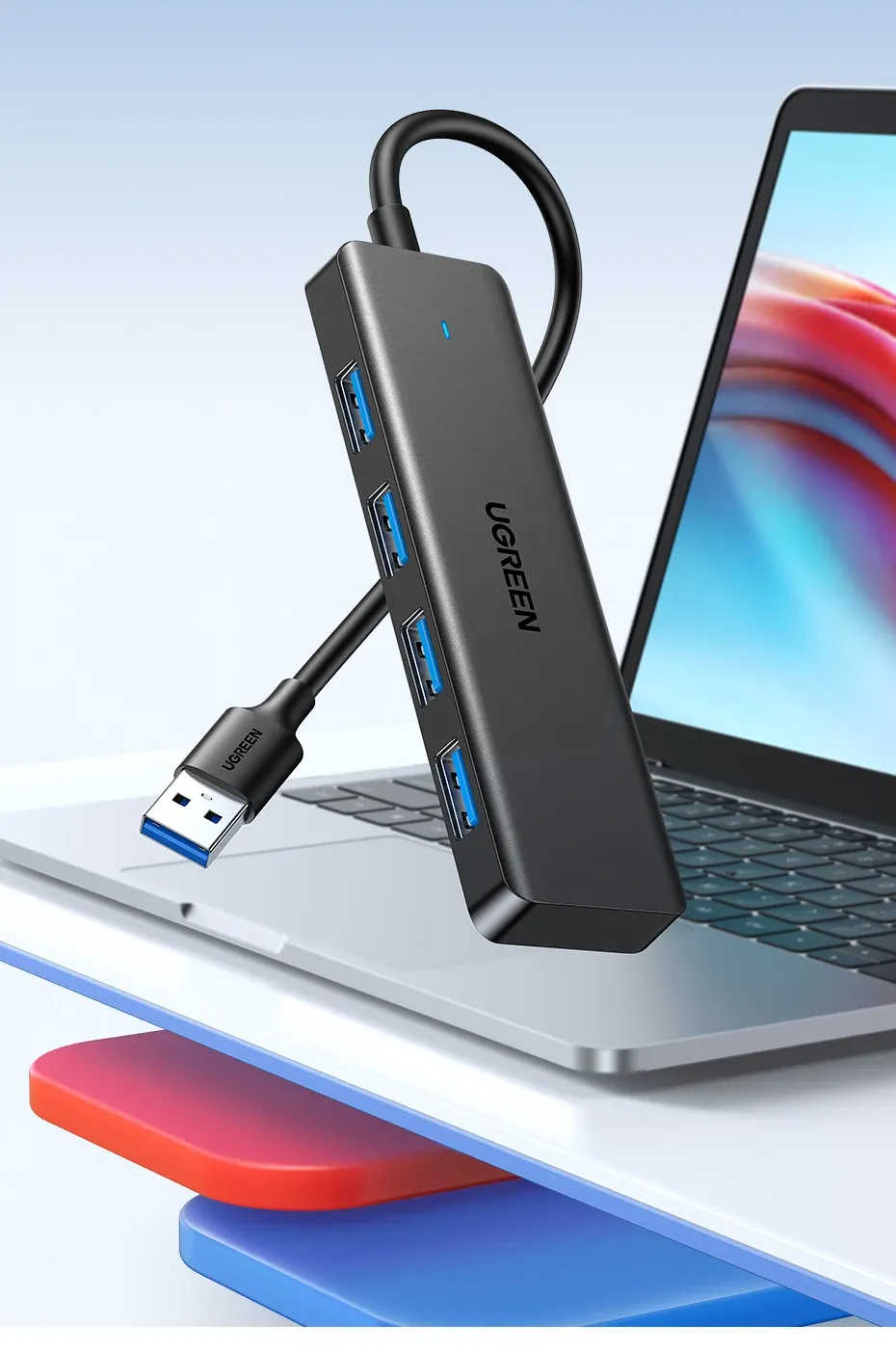 Hub USB 3.0 UGREEN à 4 ports pour ordinateur