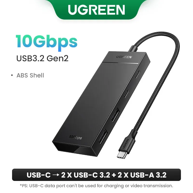 Hub USB 3.0 UGREEN 4 ports USB-A, répartiteur fin, extenseur USB pour souris, clavier, clé USB, disque U, imprimante et ordinateur portable, compatible PS5 et Xbox 9