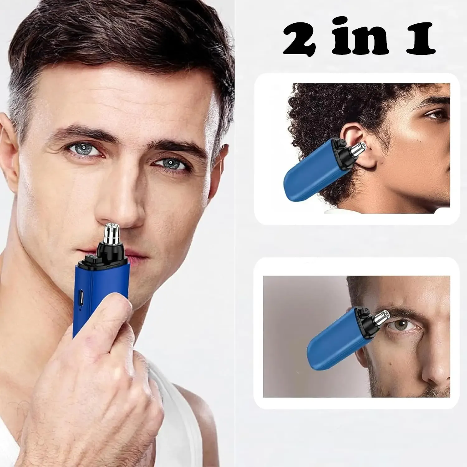 Tondeuse nez et oreilles rechargeable USB pour homme, silencieuse et lavable 3
